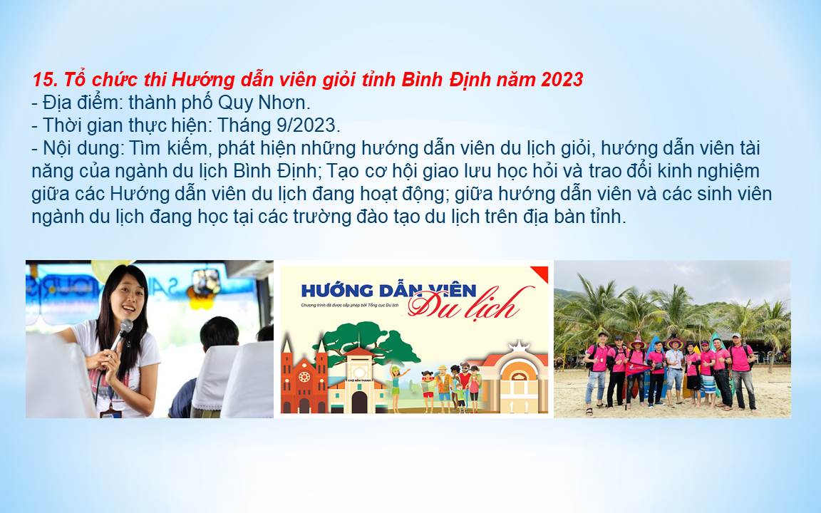 Tổ chức thi Hướng dẫn viên giỏi tỉnh Bình Định năm 2023